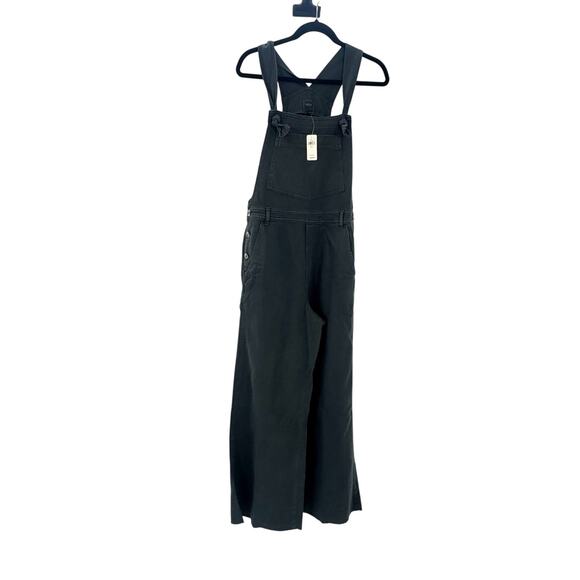 Aerie Women's Wide Leg Smoked Overalls Raw Edge Hem Charcoal Gray Size M NWT - Picture 11 of 11